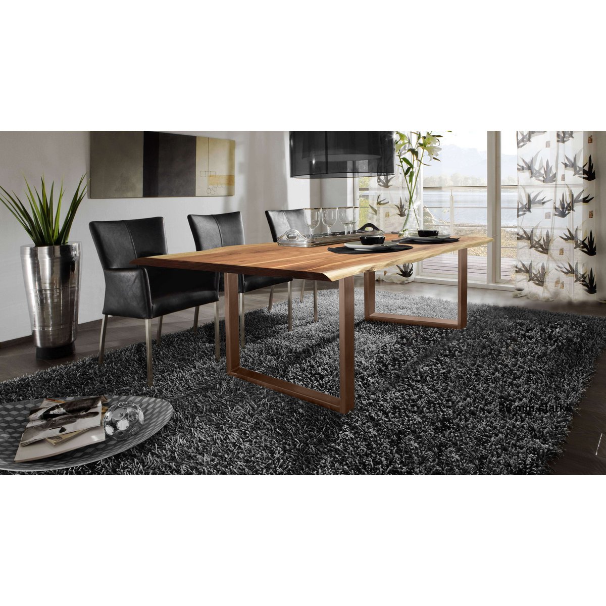 Tisch 180x90 cm, Akazie natur, 36 mm