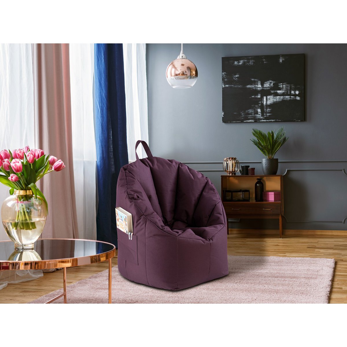 Sitzsessel Sitzsack Garten Sessel ø60 H75 cm Gamingsessel outdoor Big Bamba sehr formstabil fest