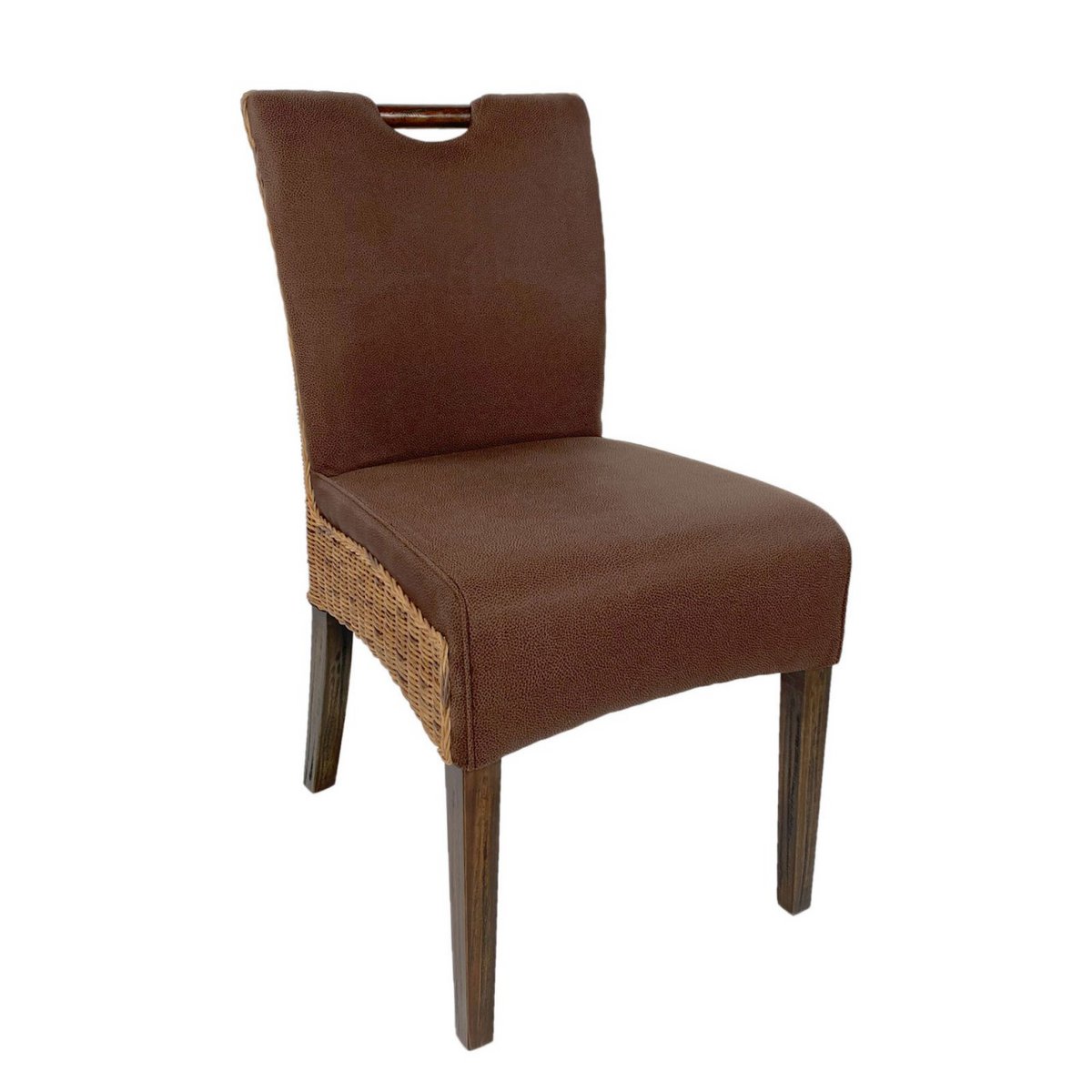 Rattanstühle Esszimmer Stühle Set 6 Stück Wintergarten Stühle Bilbao Polsterstühle prairie brown