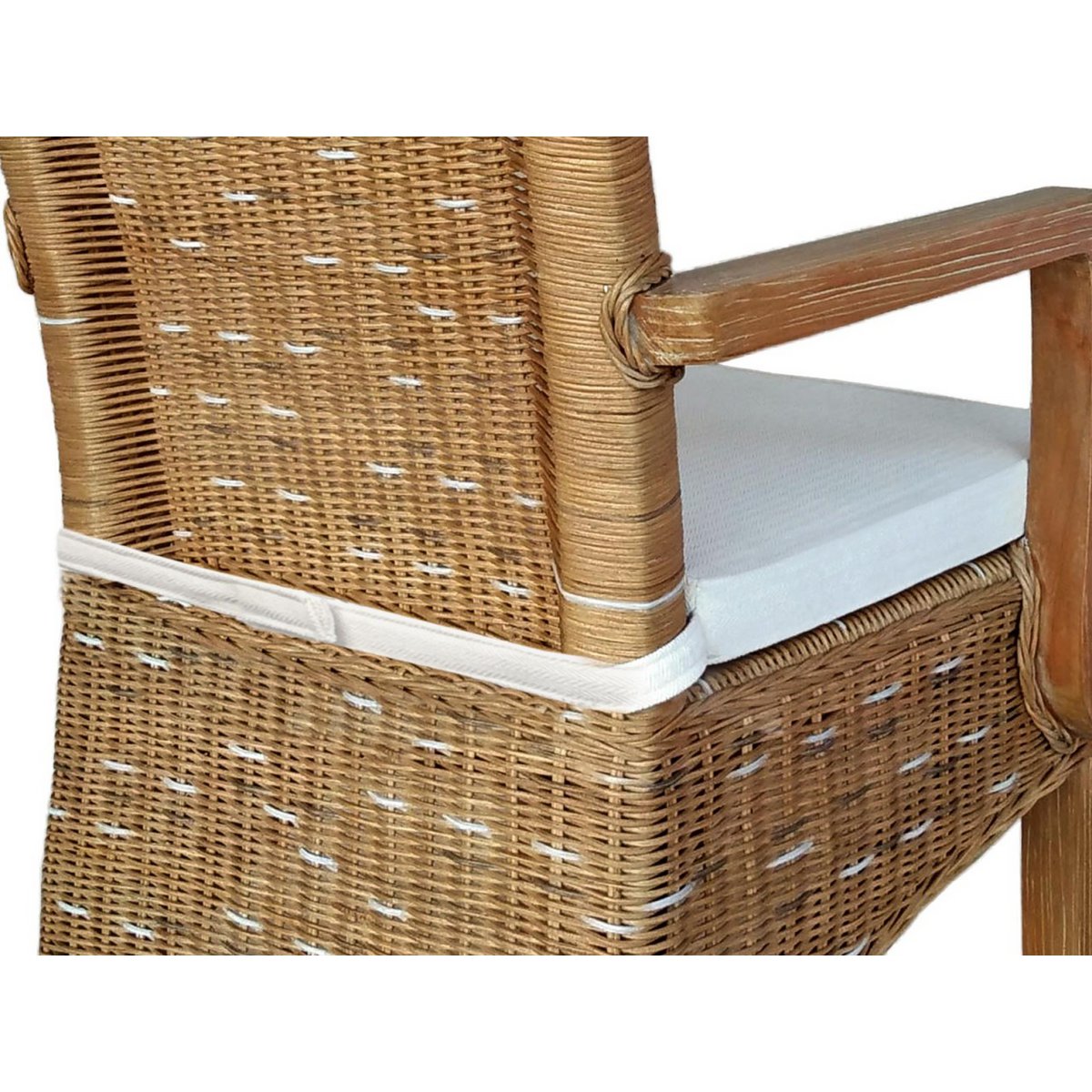 Esszimmer Stühle Set mit Armlehnen 2 Stück Rattanstuhl Perth capuccino Korbstuhl Sessel nachhaltig