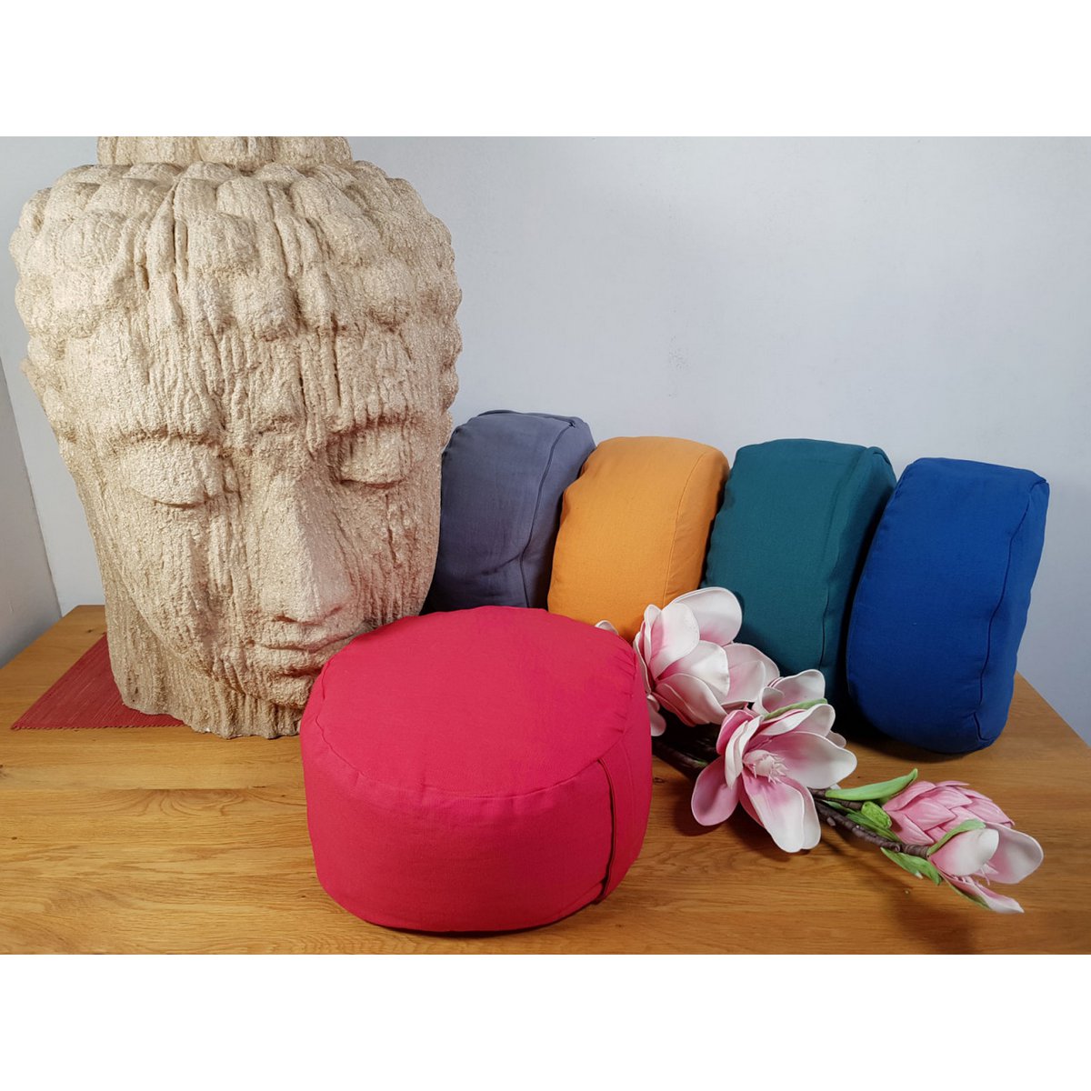 Yogakissen Meditationskissen Sitzkissen Bodenkissen Lotus rund H 14 x ø 31 cm Bezug waschbar