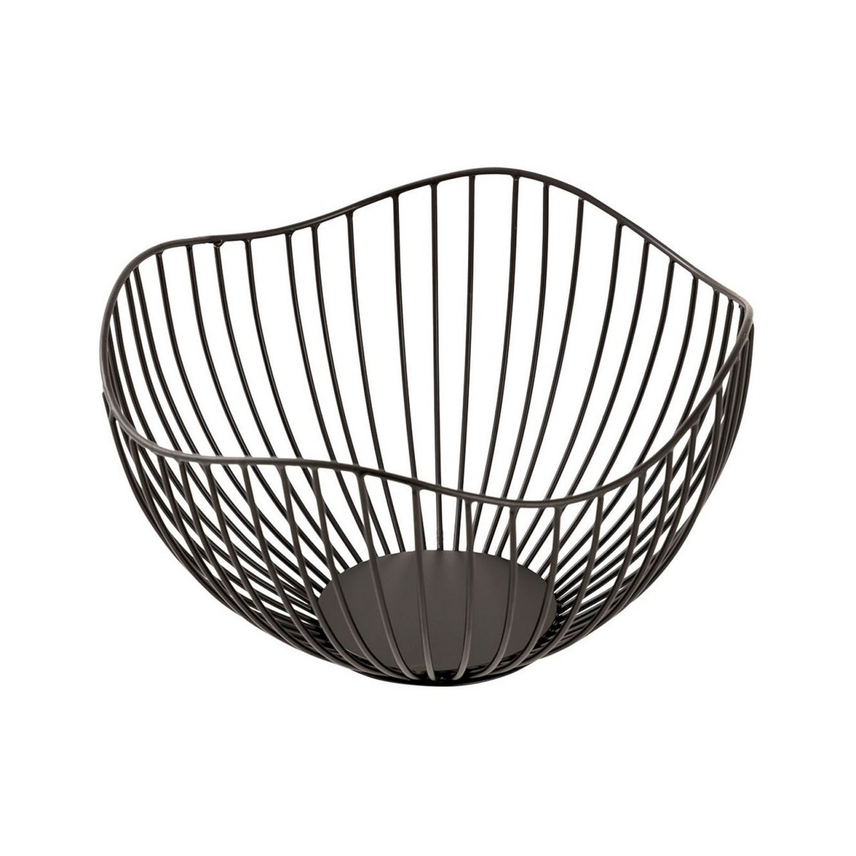 Obstkorb 16-teilig Metall ø 25 H 14 cm Brotkorb Set 2 x 8 VE Obstschale Metall schwarz o. gold Wave