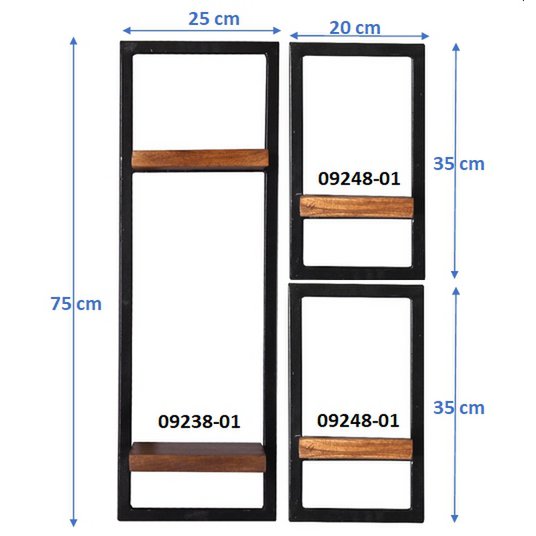 Wandregal-Set, 3-teilig