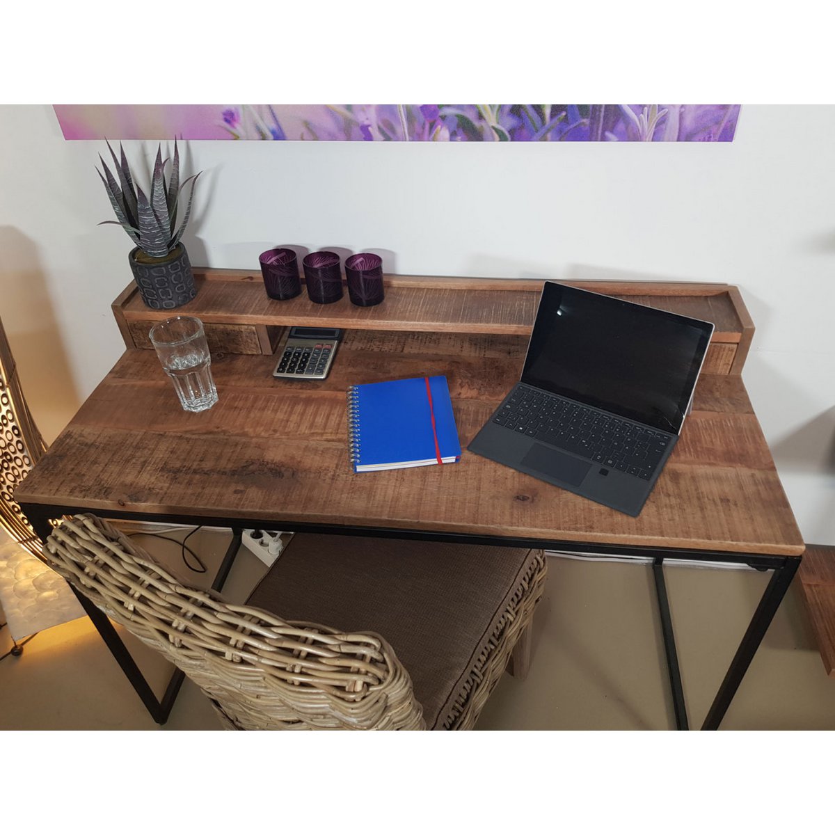 Schreibtisch Computertisch 120x88x55cm Liverpool Metall-Gestell schwarz