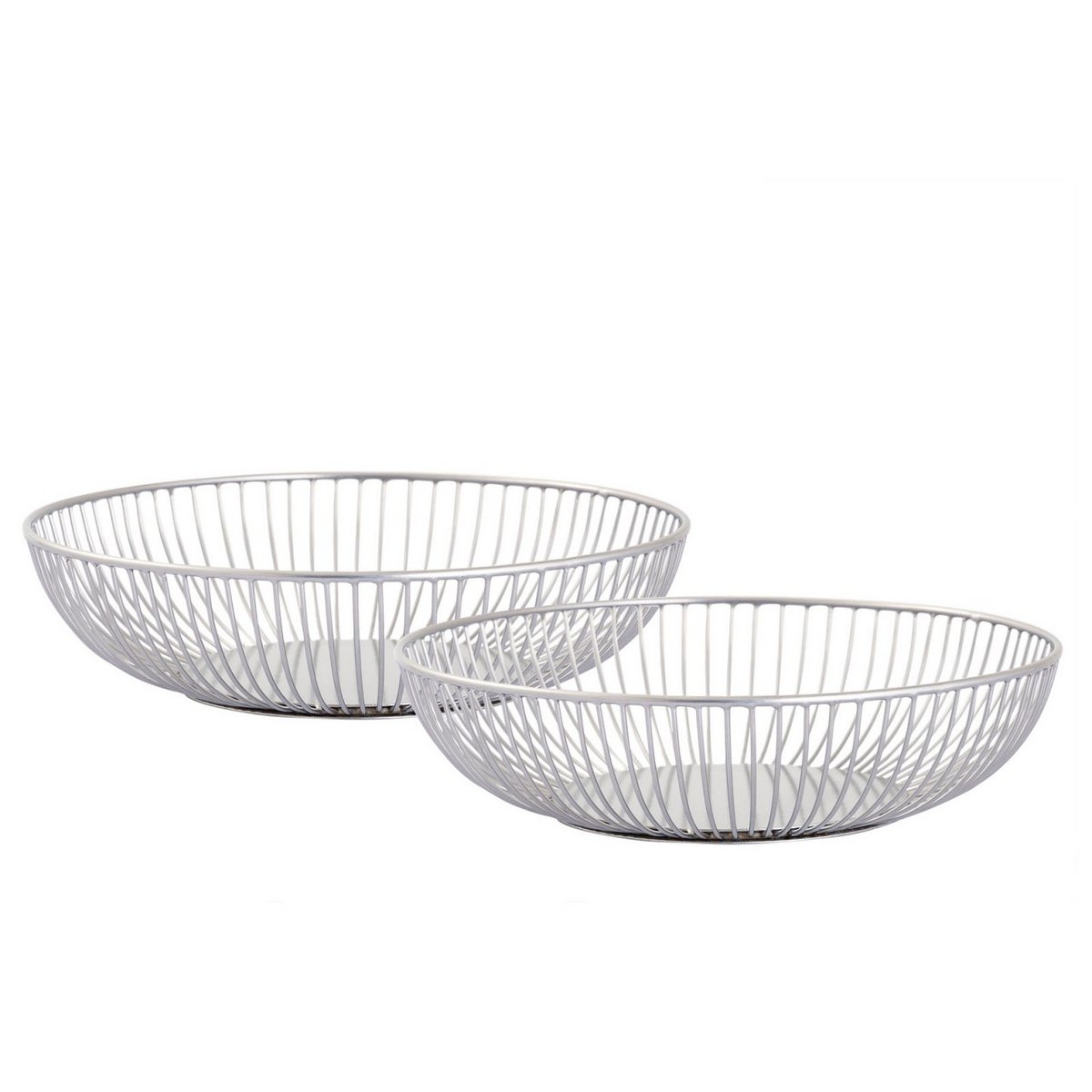 Obstschale 12-teilig Metall ø 28 x 7 cm Set 2 x 6 VE rund Brotkorb Rom schwarz o. silber O