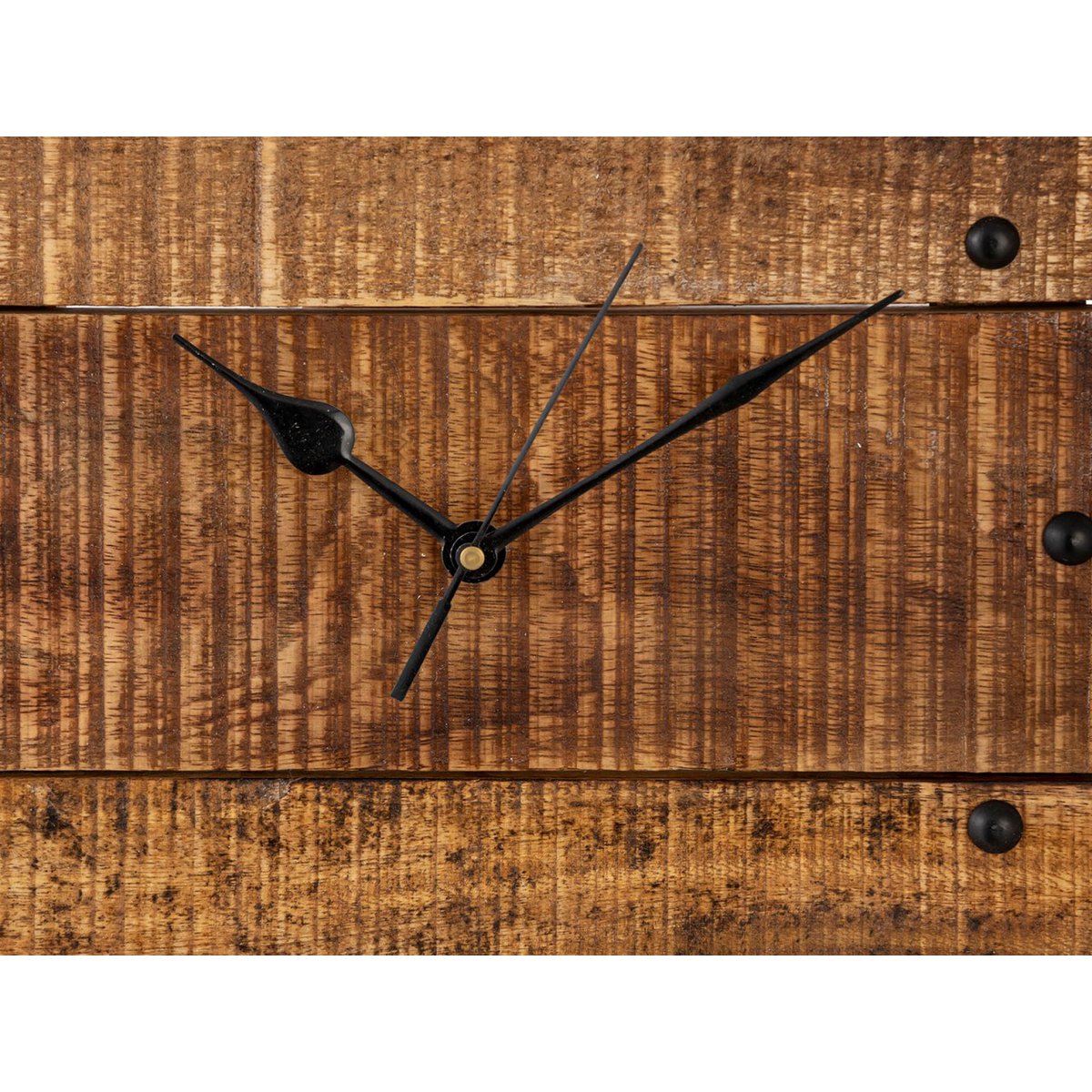Holzuhr Wanduhr 30x30cm Holz Wohnzimmer lautlos quadratisch aus Mangoholz massiv