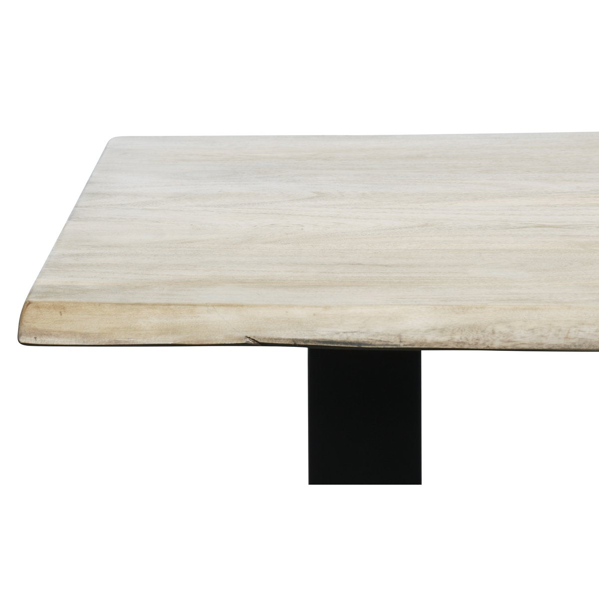 Tisch 160 x 85 cm, Platte hell gekälkt, Gestell schwarz