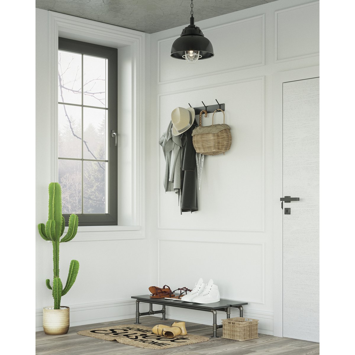 Gorillz Mystiek Five - Industrial - Wandgarderobe - Wandgarderobe - Schwarz
