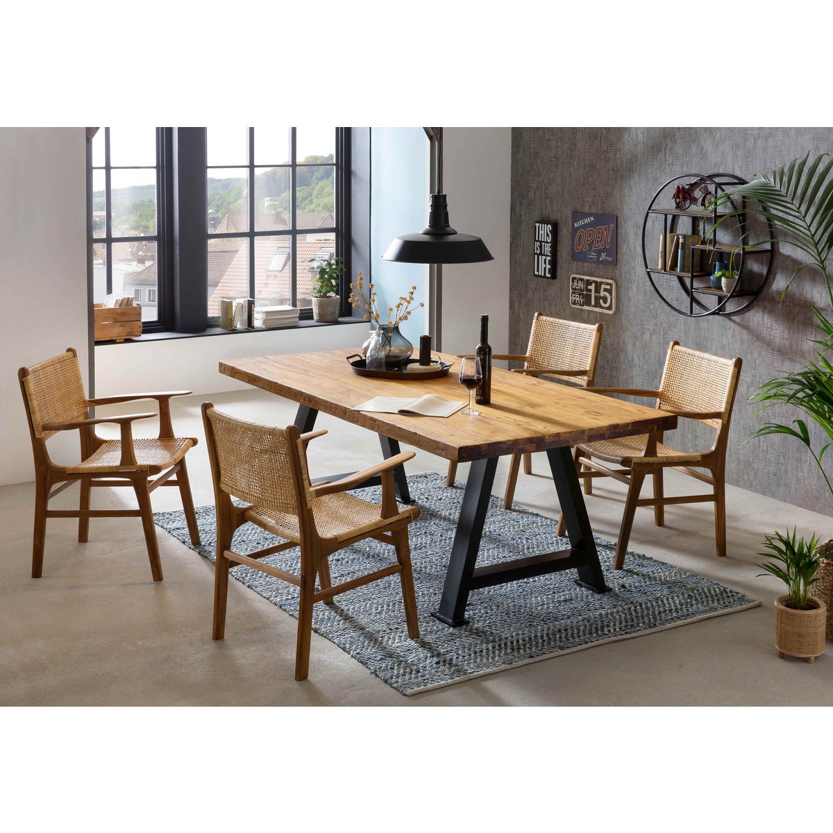 Tisch 200x100 cm, recyceltes Teak