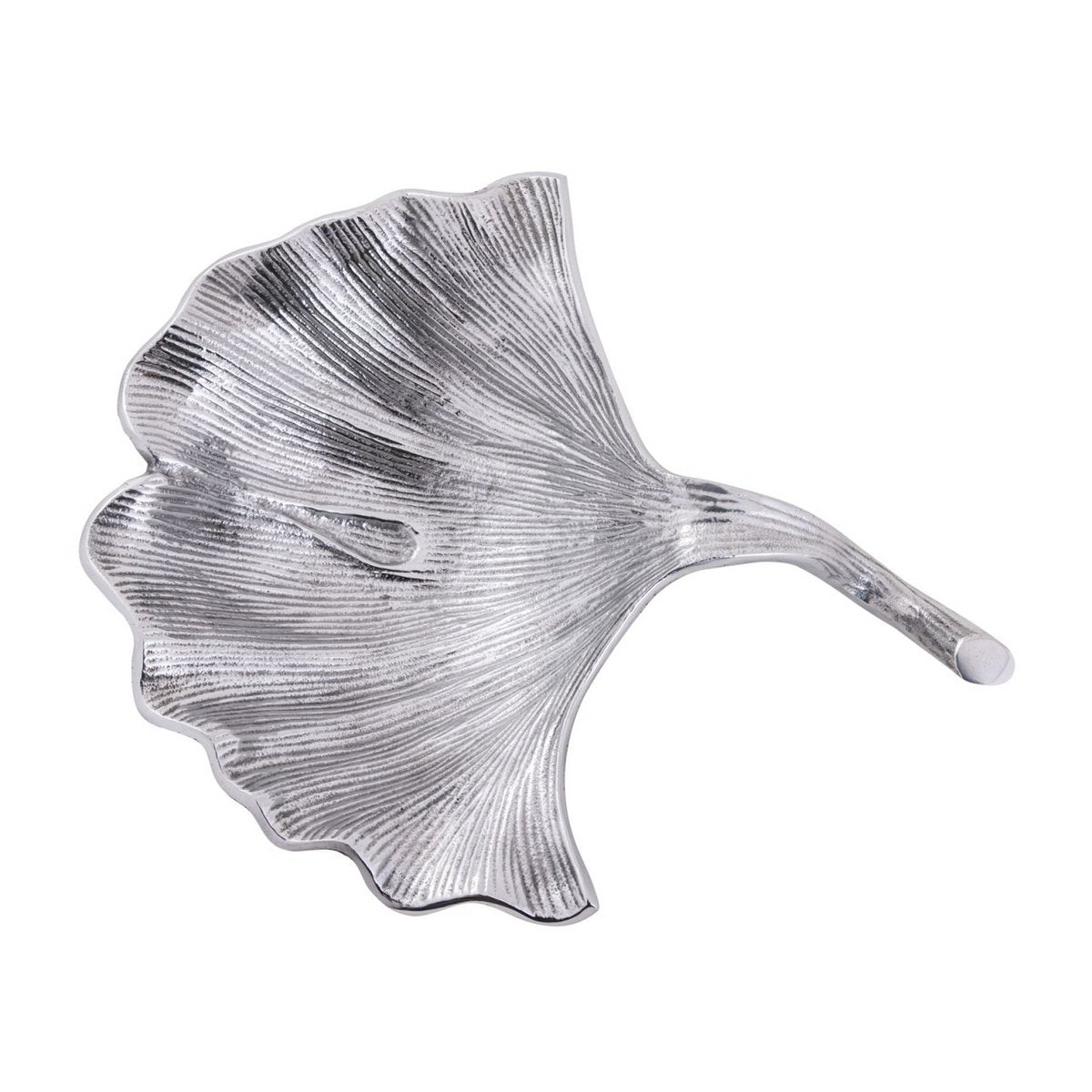 Dekoschale Schale Aluminium Ginkgo groß gold o. silber Blattschale