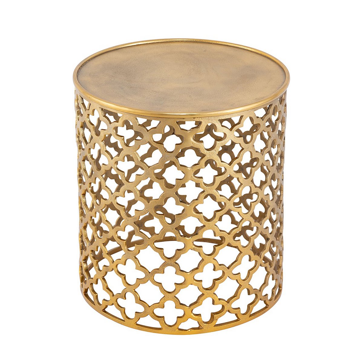 Dekotisch Metall Beistelltisch ø 40 x 45 cm rund Kairo silber o. gold Aluminium Orientalisch