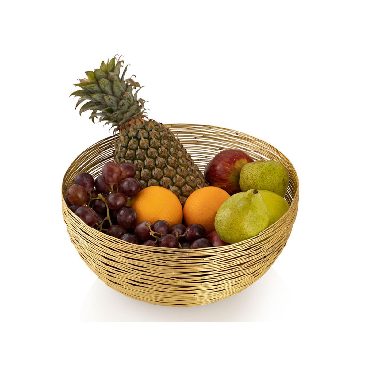 Obstkorb 4-teilig ø 30 cm H 13 cm Brotkorb Obstschale Metall rund silber o. gold dollce Drahtstrukt