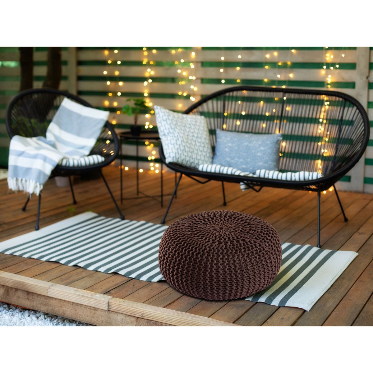 Pouf outdoor ø55cm Sitzpouf Terrasse Pool Garten