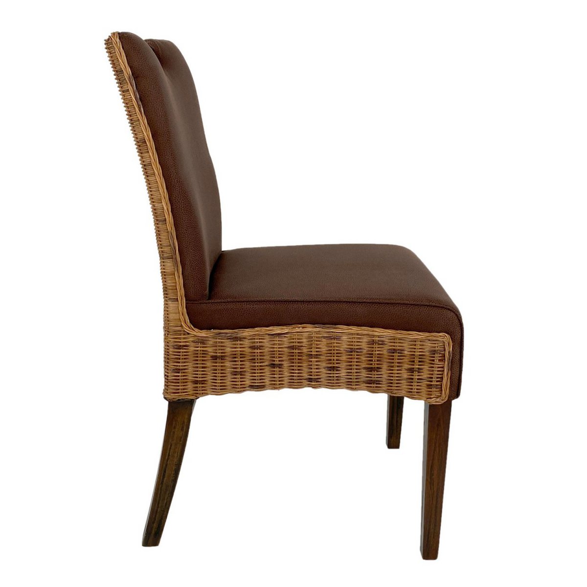 Rattanstuhl Esszimmer Bilbao mit Griff braun