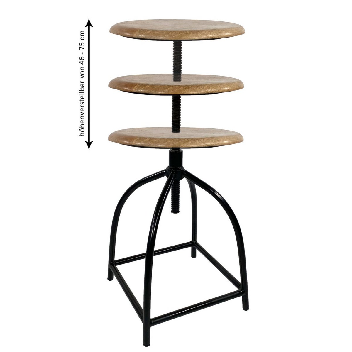 Drehhocker Barhocker Hocker Drehstuhl höhenverstellbar Liverpool Massivholz nachhaltig Metall Gestel