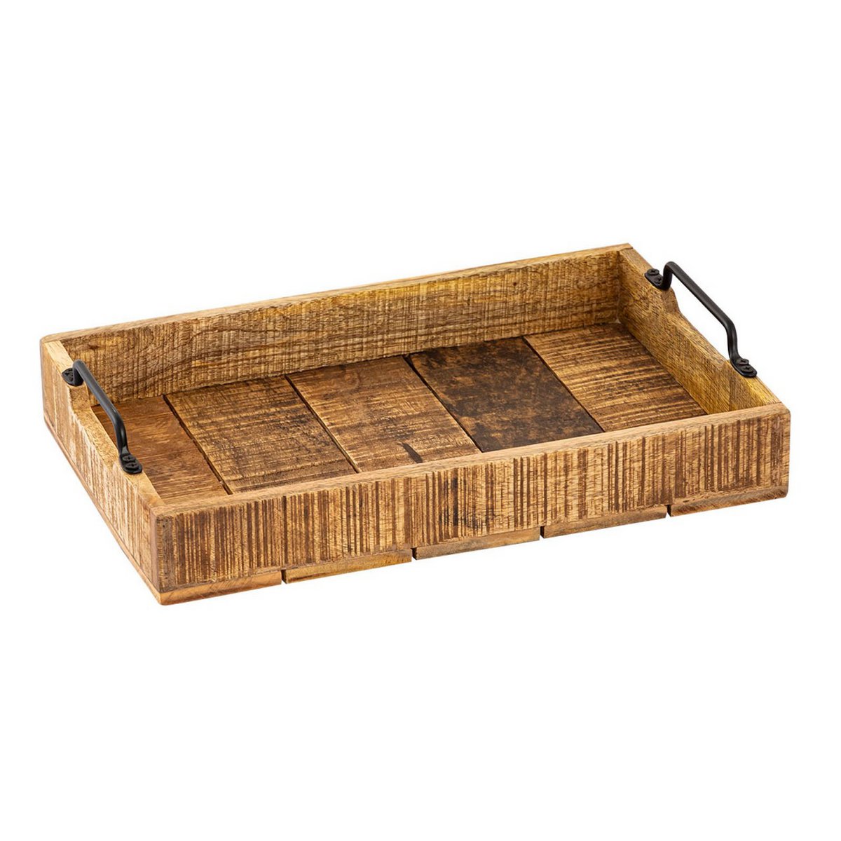 Serviertablett Holztablett Set 2 Stück 46x31cm Tablett Holz Serviertablett Deko Tablett Mangoholz