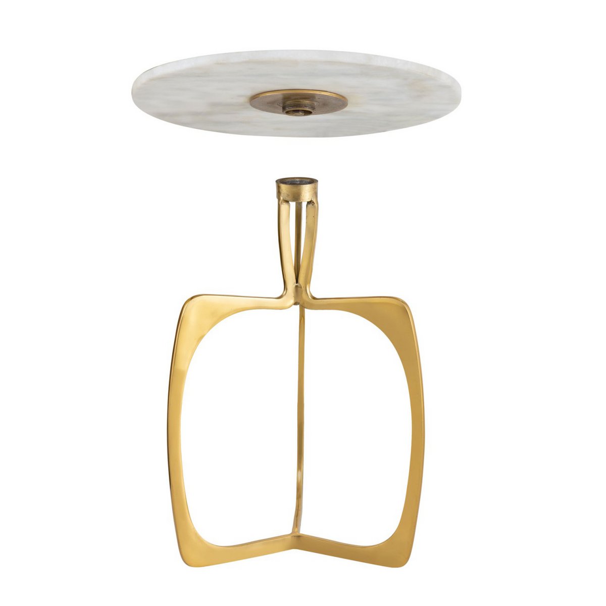 Beistelltisch Metall rund ø 45 x 56 cm Dekotisch Marmor Sohoo Gestell silber oder gold