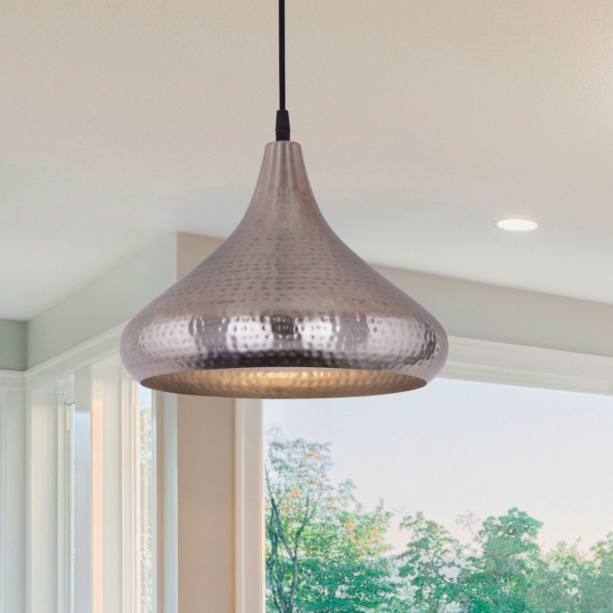 Hängelampe Pendelleuchte Metall Hängeleuchte Esstisch-Deckenlampe Tropfenform gold/silber Vintage