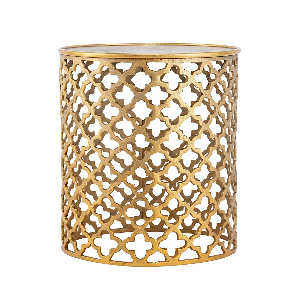Dekotisch Metall Beistelltisch ø 40 x 45 cm rund Kairo silber o. gold Aluminium Orientalisch