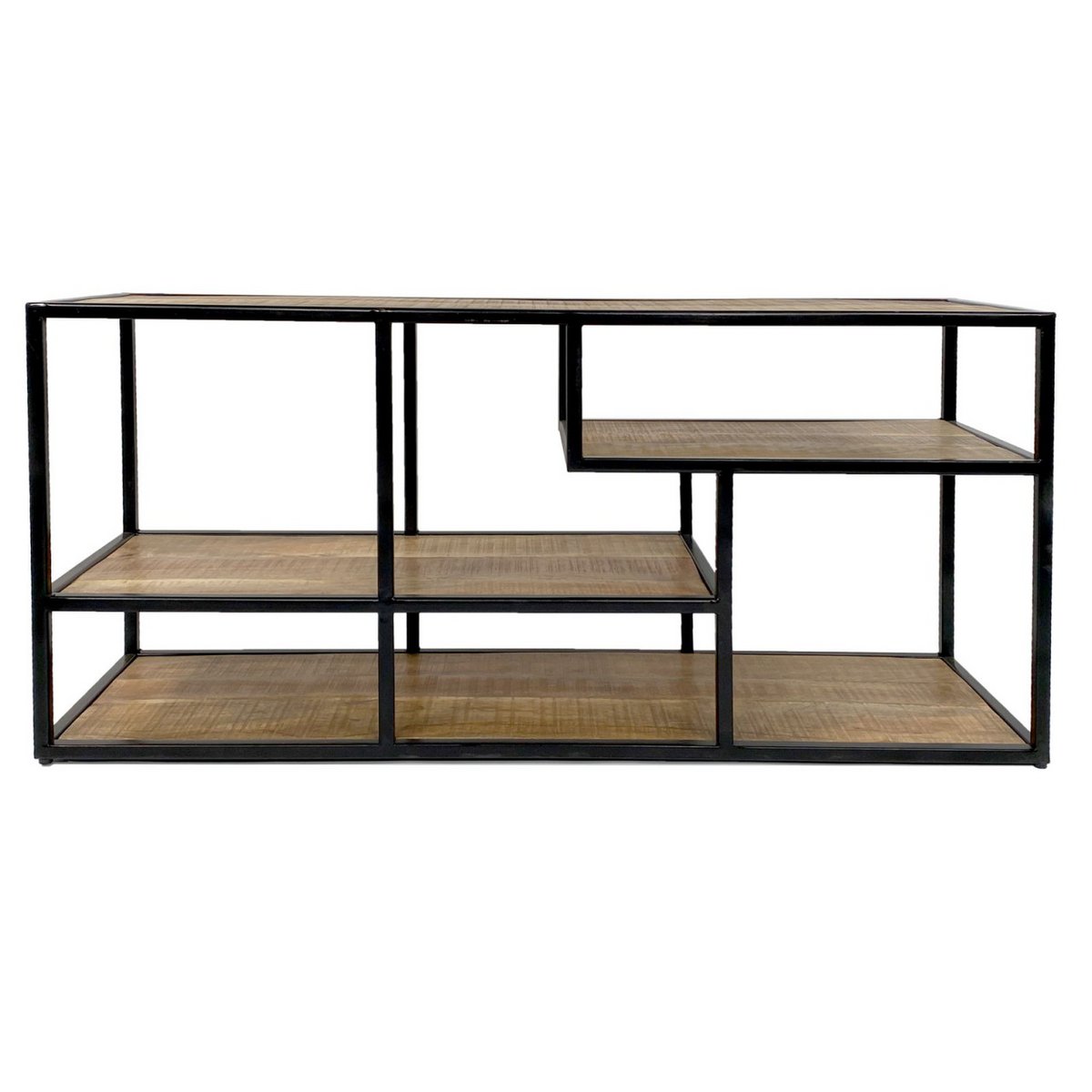 Standregal Raumteiler Bücher Regal Medienregal Bücherbord 130x60x36cm Liverpool Metall-Gestell schwa