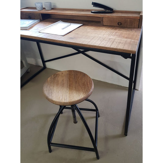 Drehhocker Set 2 Stück Barhocker Hocker Drehstuhl höhenverstellbar Liverpool Holz Metall-Gestell