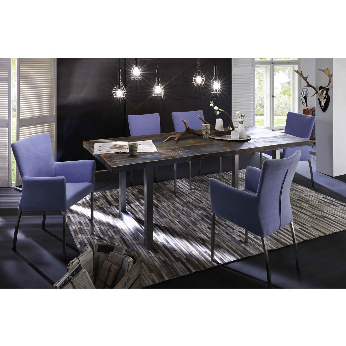 Tisch 200x100 cm, buntes Altholz