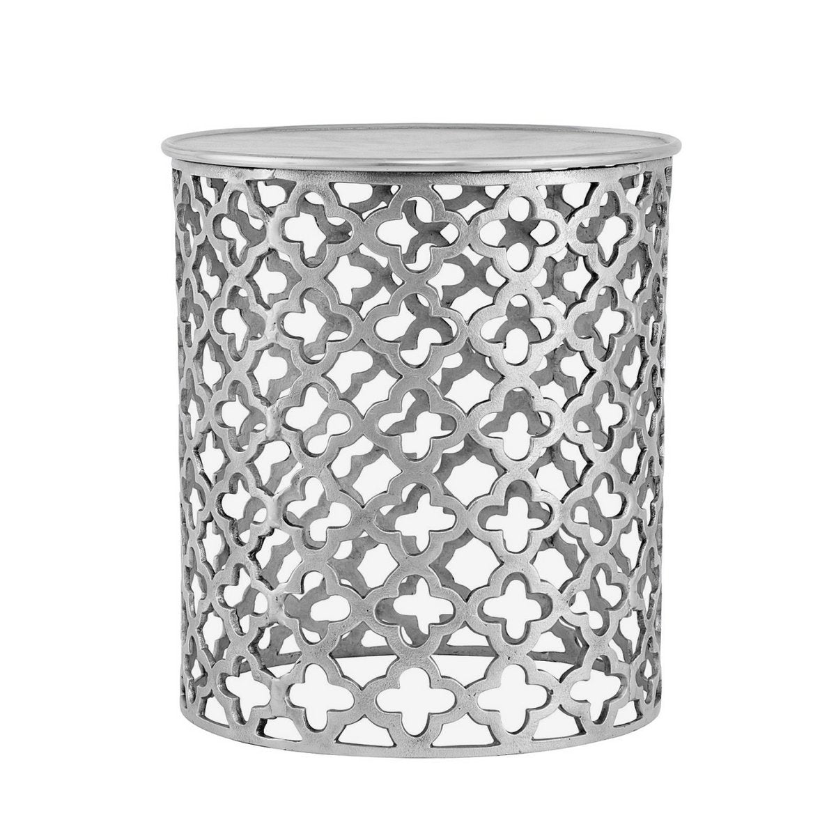 Dekotisch Metall Beistelltisch ø 40 x 45 cm rund Kairo silber o. gold Aluminium Orientalisch