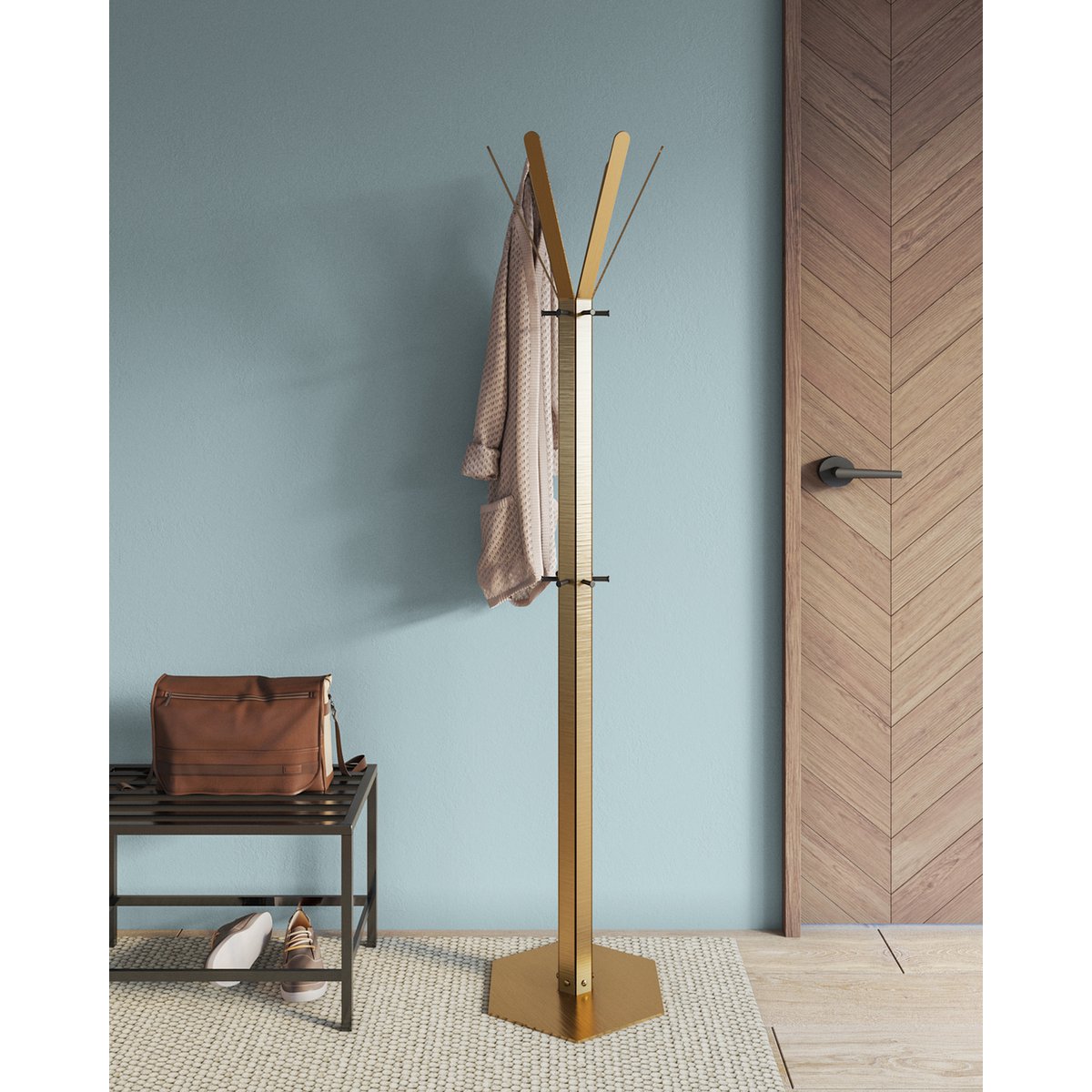 Gorillz Molto - Industrial - Standgarderobe - 14 Kleiderhaken - Gelb