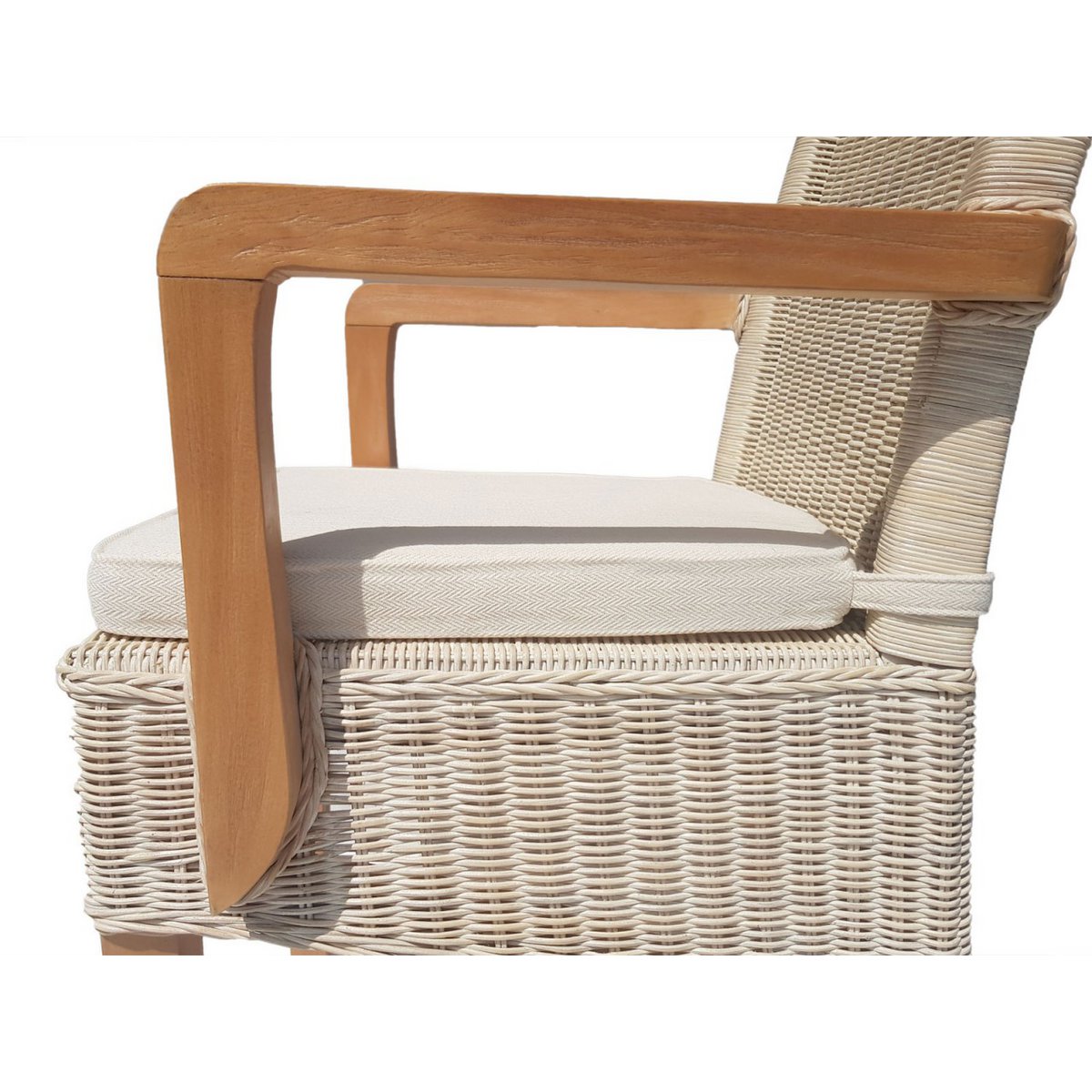 Esszimmer Stühle Set mit Armlehnen 4 Stück Rattanstühle Stuhl weiß Perth Sessel nachhaltig