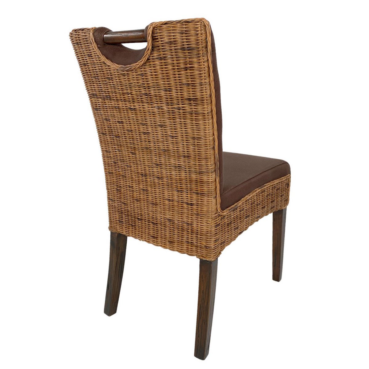 Rattanstuhl Esszimmer Stühle Set 4 Stück Wintergarten Stühle Bilbao Polsterstühle prairie brown