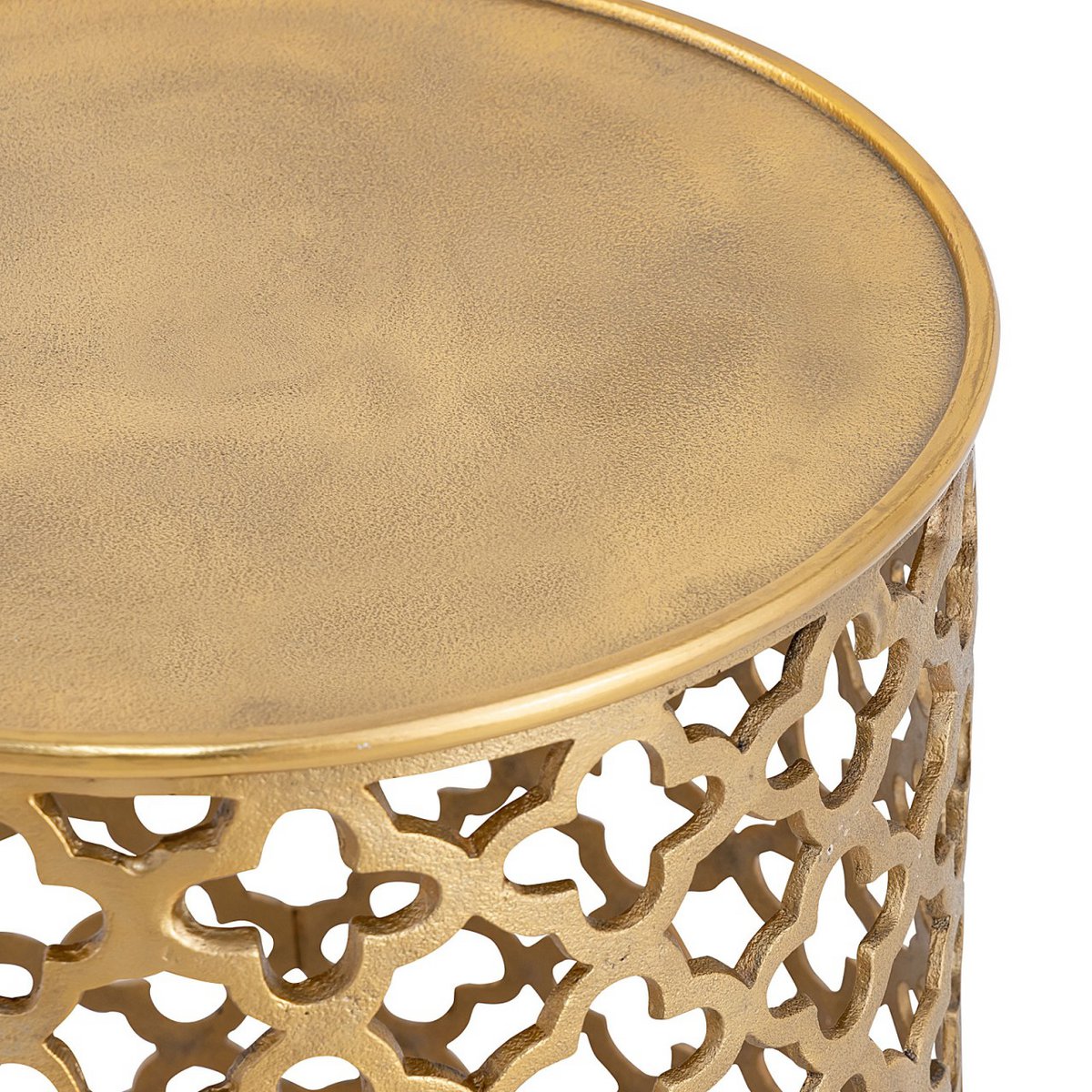 Dekotisch Metall Beistelltisch ø 40 x 45 cm rund Kairo silber o. gold Aluminium Orientalisch