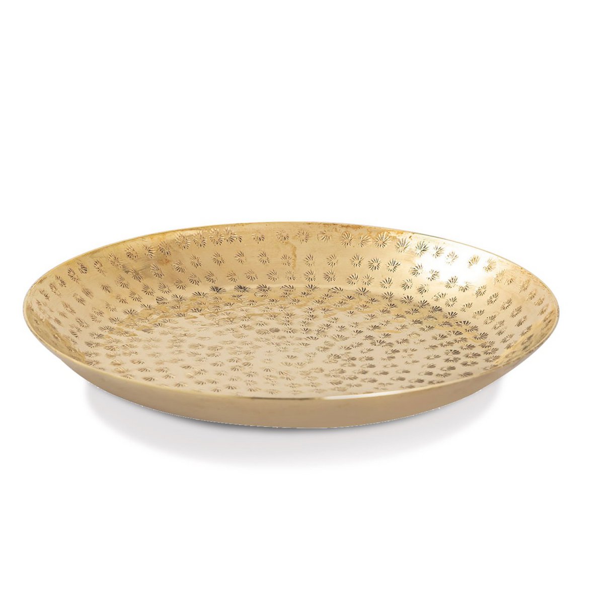 Dekotablett ø 28 cm rund gold o. silber Deko Tablett Serviertablett Metall Kerzentablett