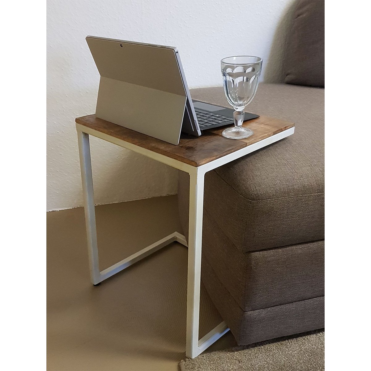 Couchtisch 2er Set B 40 H 51 cm Wohnzimmer-Tisch-Set Beistelltisch Atlanta Metall Gestell