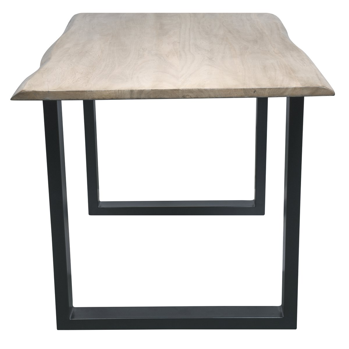 Tisch 160 x 85 cm, Platte hell gekälkt, Gestell schwarz