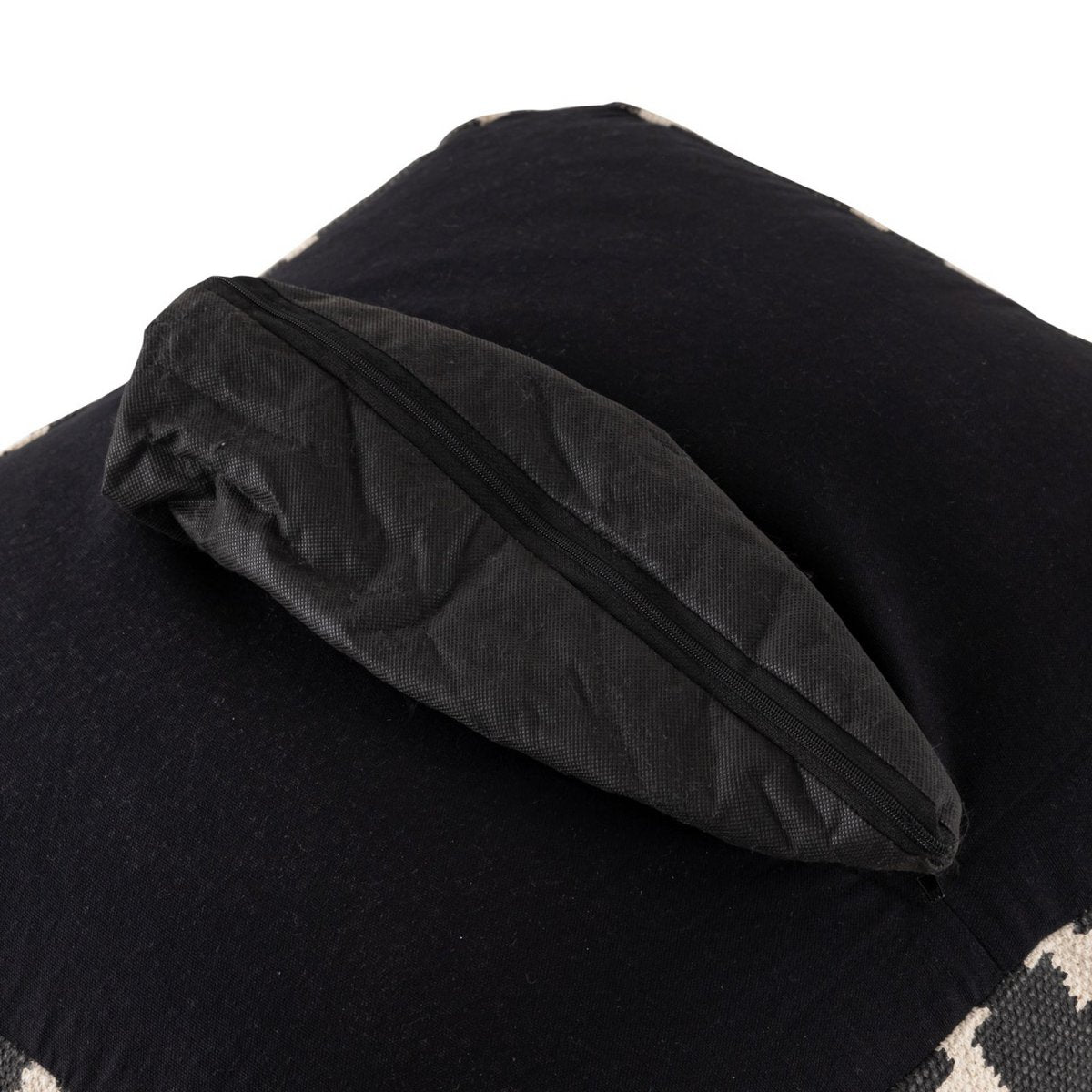 Sitzwürfel Fußhocker Sitzhocker 50x35x50cm Pouf Kelim Bodenkissen Peru schwarz taupe gelb türkis