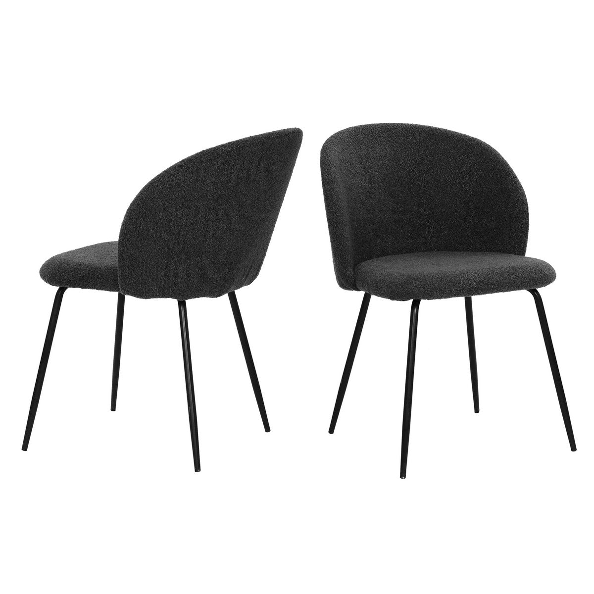 Stuhl 2er Set mit Bezug aus Strukturstoff