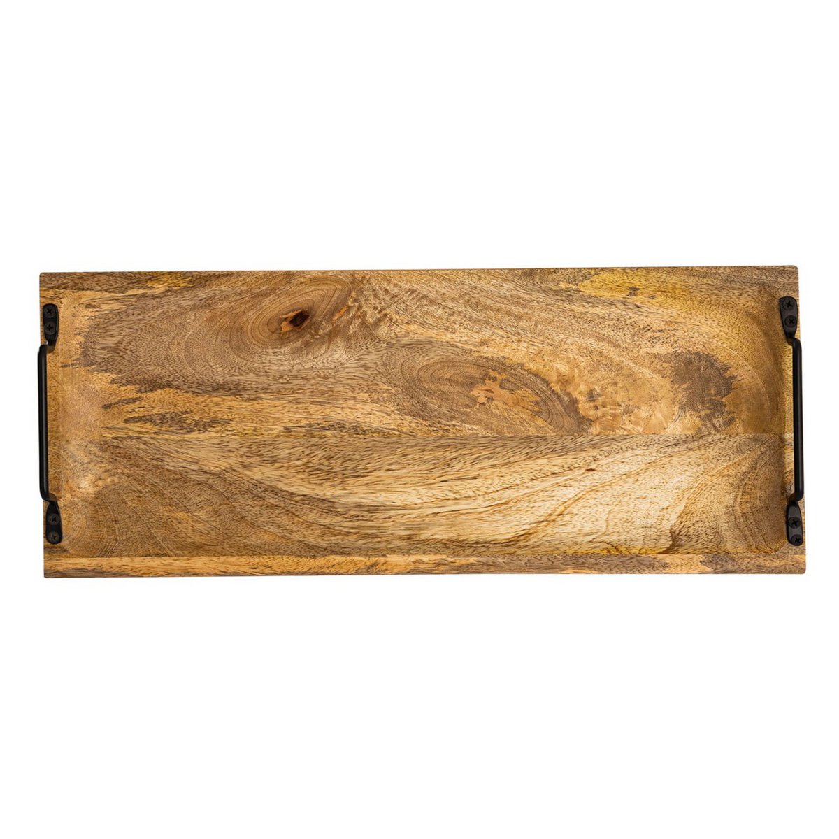 Serviertablett Holztablett Tablett Holz 50x20cm Servierbrett Deko Tablett Mangoholz massiv