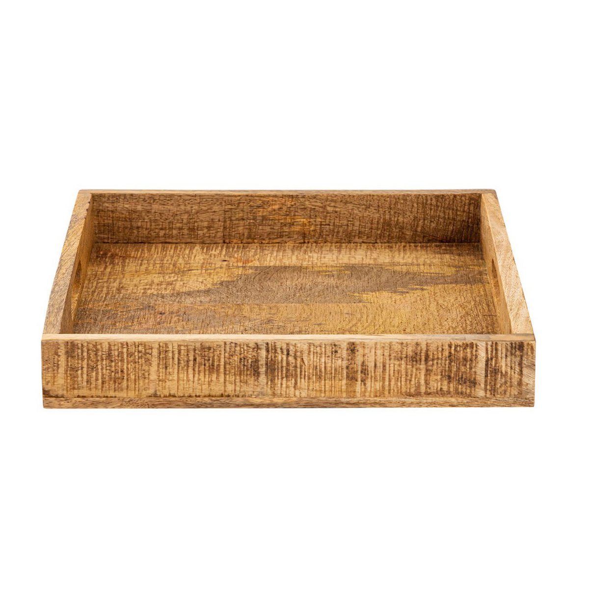 Serviertablett Holztablett 40x40cm Tablett Holz Serviertablett Deko Tablett quadratisch aus Mangohol
