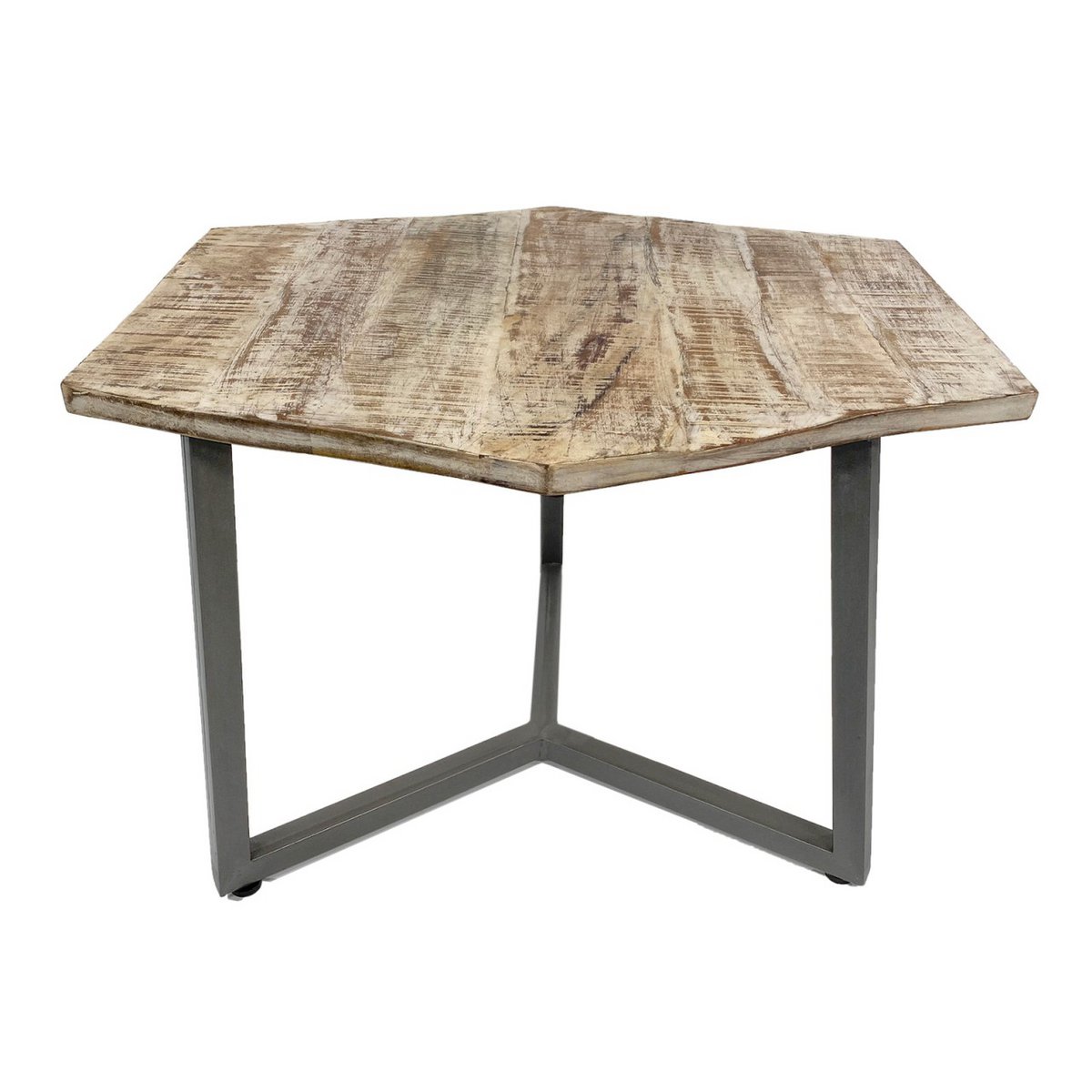 Beistelltisch 56 x 47 cm nachhaltig Wohnzimmer Tisch Couchtisch Nizza Metall-Gestell schwarz - weiß