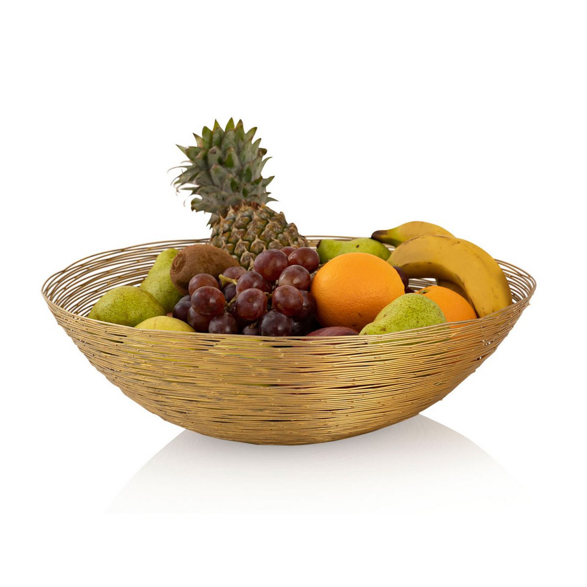 Obstkorb 4-teilig Metall ø 40 cm H 11 cm Brotkorb Obstschale rund silber o gold Vita Drahtstruktur