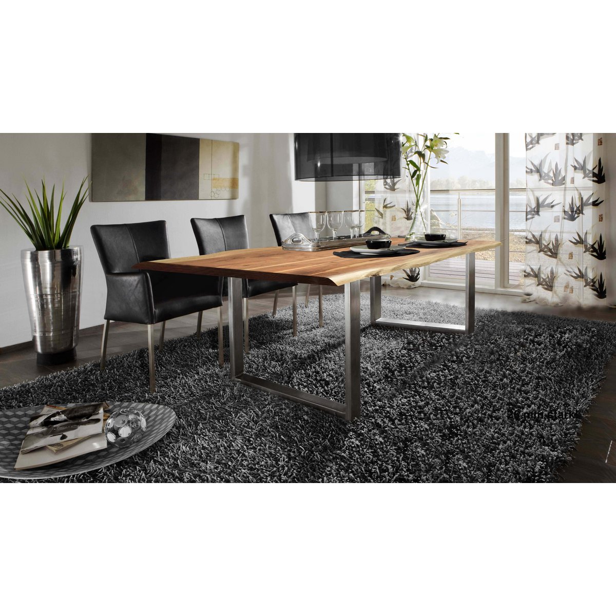 Tisch 160x85 cm, Akazie natur, 36 mm