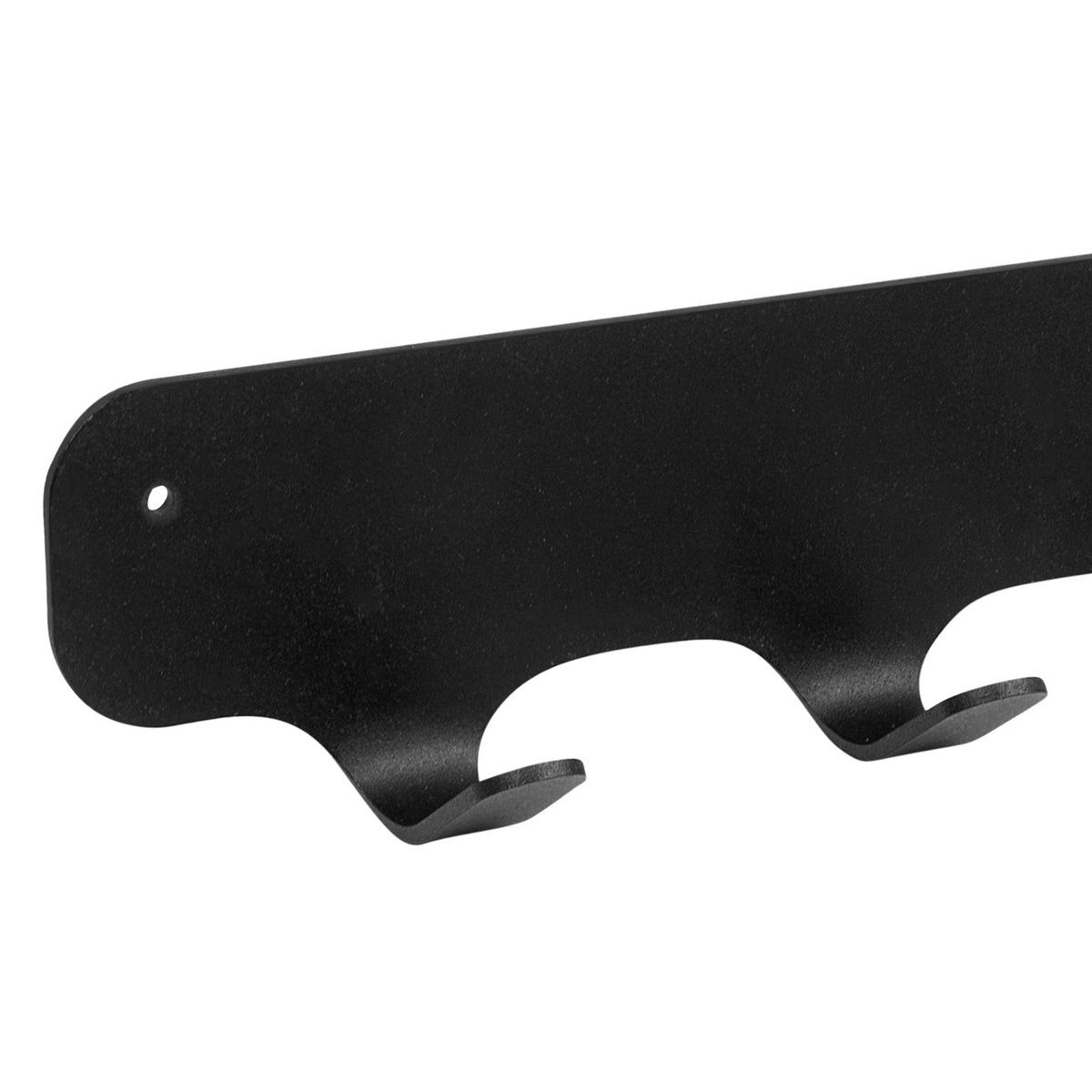 Gorillz Rounded Four Industrielle Wandgarderobe 4 Kleiderhaken – Schwarz