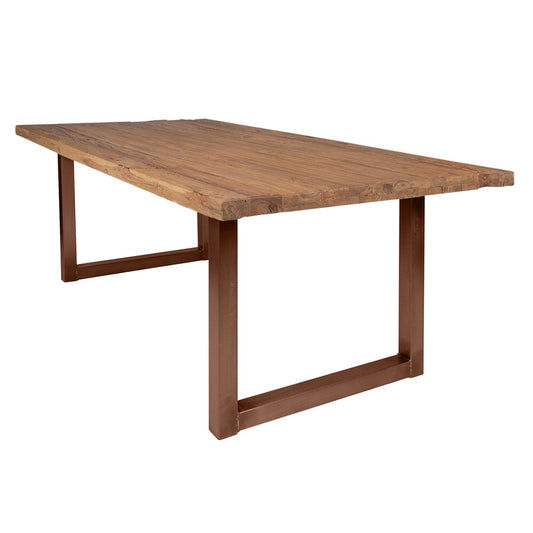 Tisch 220x100 cm, recyceltes Teak natur