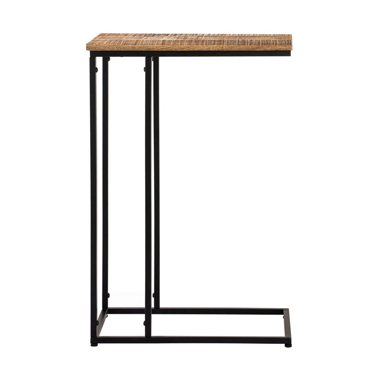 Beistelltisch Laptoptisch Holz 25x60x40cm nachhaltig Sofatisch C-Tisch Toronto Metall Gestell