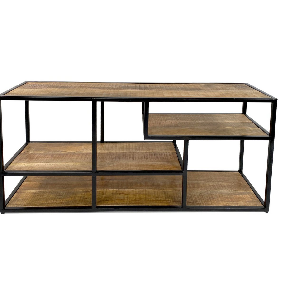 Standregal Raumteiler Bücher Regal Medienregal Bücherbord 130x60x36cm Liverpool Metall-Gestell schwa