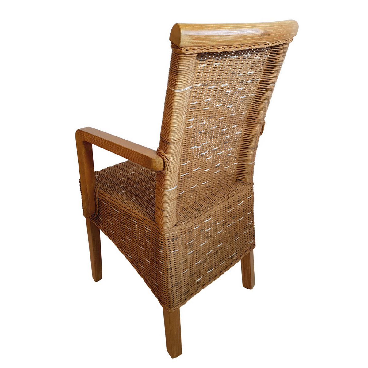 Esszimmer Stühle Set mit Armlehnen 2 Stück Rattanstuhl Perth capuccino Korbstuhl Sessel nachhaltig