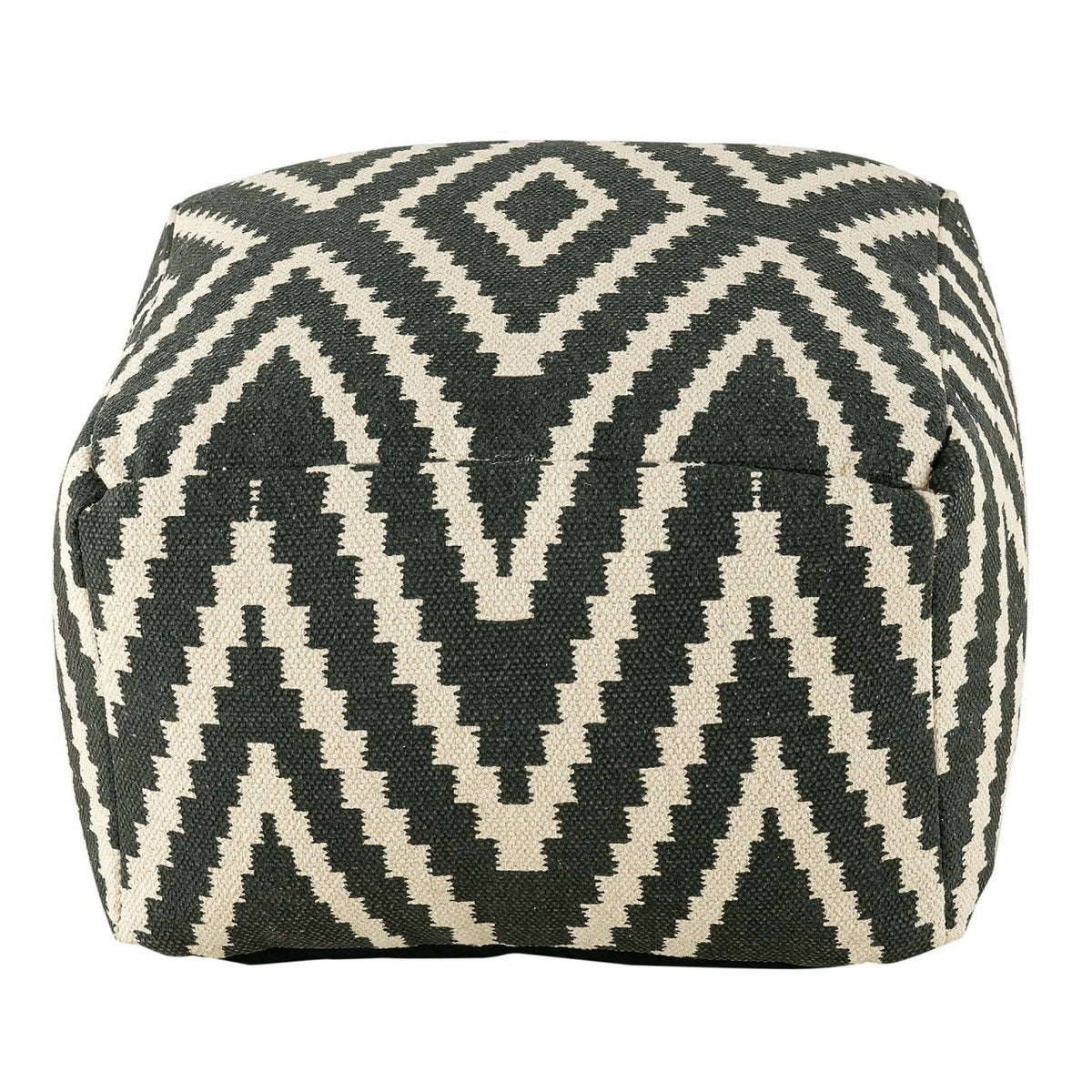 Sitzwürfel Fußhocker Sitzhocker 50x35x50cm Pouf Kelim Bodenkissen Peru schwarz taupe gelb türkis