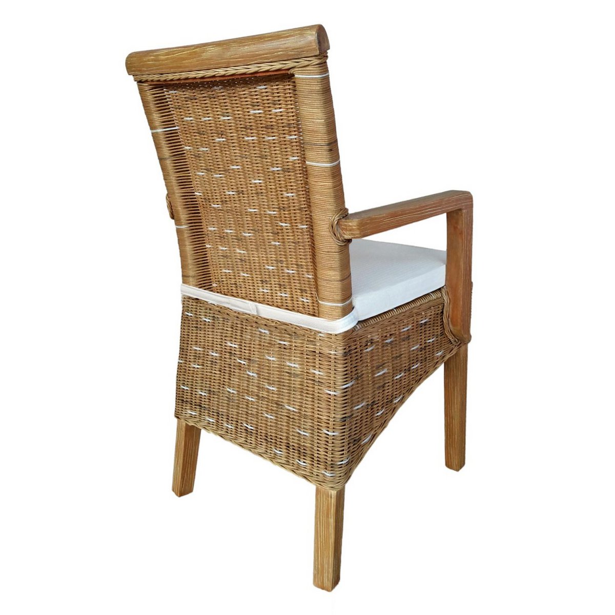 Esszimmer Stühle Set mit Armlehnen 4 Stück Rattanstühle braun Perth Korbstuhl Sessel nachhaltig