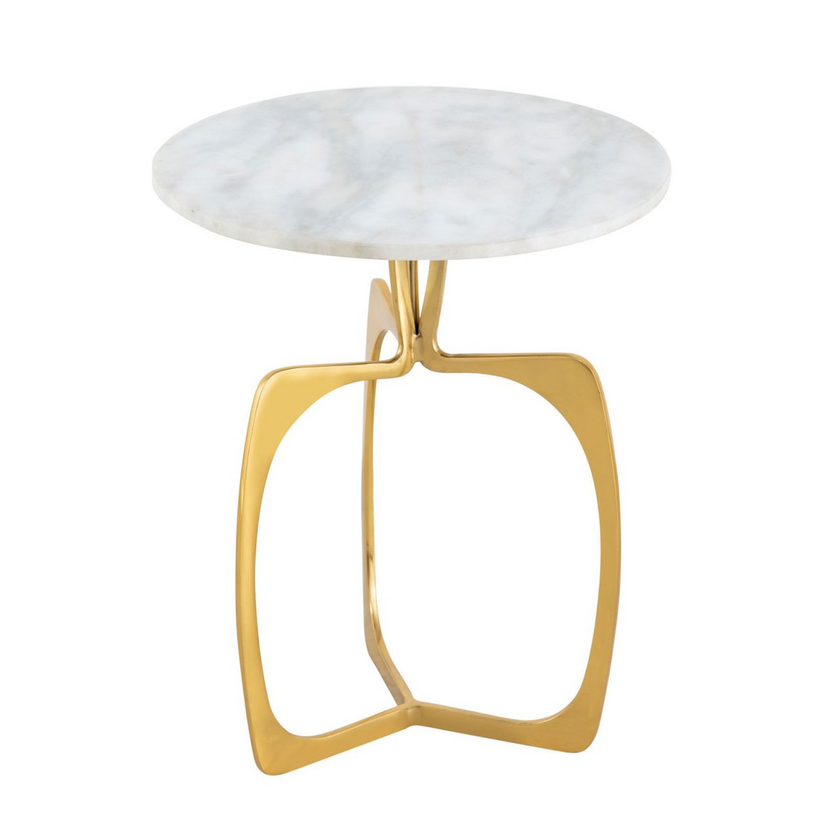 Beistelltisch Metall rund ø 45 x 56 cm Dekotisch Marmor Sohoo Gestell silber oder gold