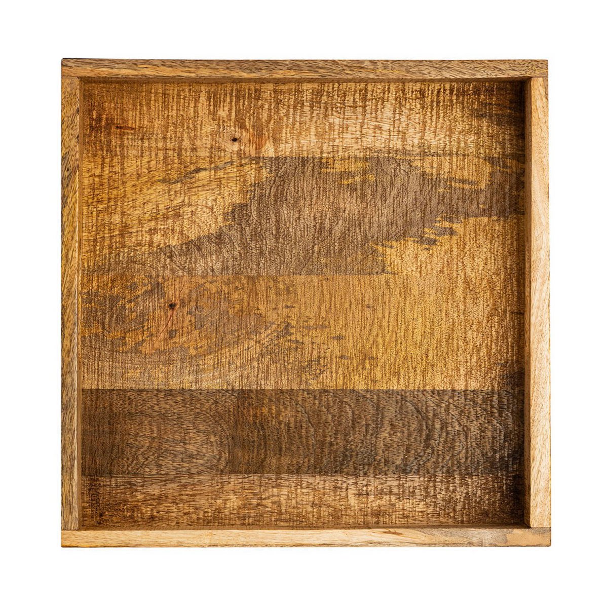 Serviertablett Holztablett 40x40cm Tablett Holz Serviertablett Deko Tablett quadratisch aus Mangohol